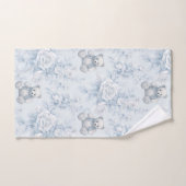 Teddybeer met blauwe rozen badhanddoekset handdoek (Handdoek)