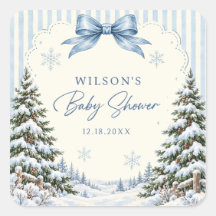 Teddybeer met blauwe strik strepen baby shower sti