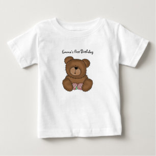 Teddybeer met bloemen Baby T-shirt