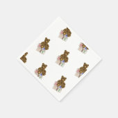 Teddybeer met blokken servet (Hoek)