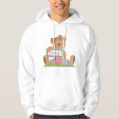 Teddybeer met boog die het lachsignaal vasthoudt hoodie (Voorkant)