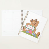 Teddybeer met boog die het lachsignaal vasthoudt planner (Display)