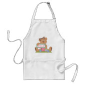 Teddybeer met boog die het lachsignaal vasthoudt standaard schort (Voorkant)