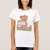 Teddybeer met boog die het lachsignaal vasthoudt t-shirt (Voorkant)