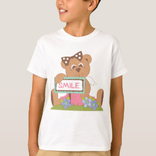 Teddybeer met boog die het lachsignaal vasthoudt t-shirt