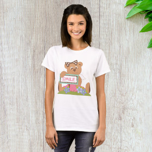 Teddybeer met boog die het lachsignaal vasthoudt t-shirt