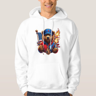 Teddybeer met brandende vlag hoodie