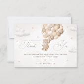 Teddybeer met bruine ballonnen bedankkaart kaart (Voorkant)