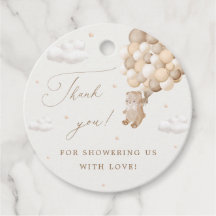 Teddybeer met bruine ballonnen bedankt