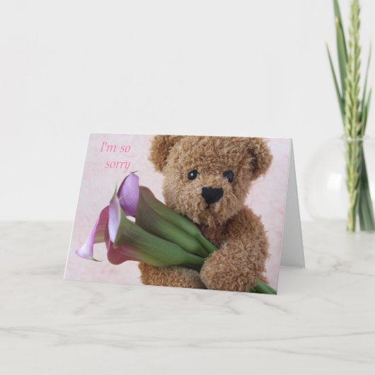 teddybeer met calla de kaart van de (Voorkant)