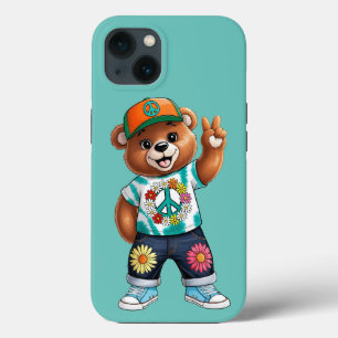 Teddybeer met casual vredige outfit 1 Case-Mate iPhone case
