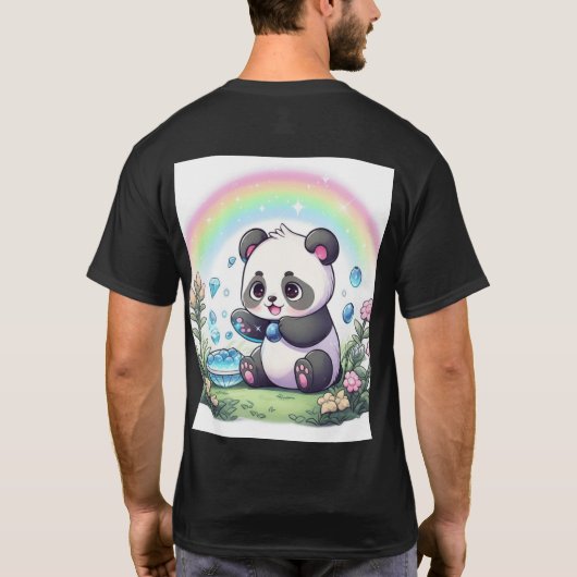 Teddybeer met Custom Panda T-shirt (Achterkant)