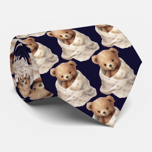 Teddybeer met Dekentje Nekdas Stropdas (Opgerold)