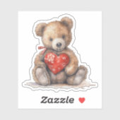 Teddybeer met een hart Valentijnsticker Sticker (Vel)