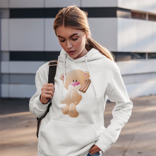 Teddybeer met een ijskoude hoodie