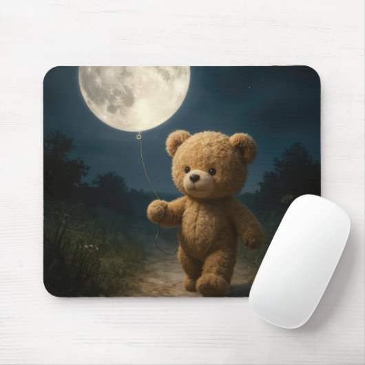 Teddybeer Met Een Maanballon Muismat (Met muis)