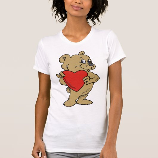 Teddybeer met een rood hart vrouwen T-shirt (Voorkant)