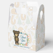 Teddybeer met Floral Wreath Baby shower Bedankdoosjes (Geopend)