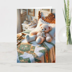 Teddybeer met gebroken been kaart