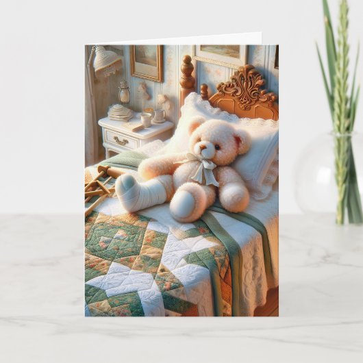 Teddybeer met gebroken been kaart (Voorkant)
