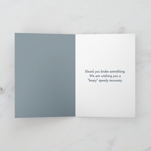 Teddybeer met gebroken been kaart (Binnen)