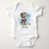 Teddybeer met golfuitrusting romper (Voorkant)