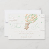 Teddybeer met groene ballonnen kaart (Voorkant)