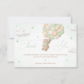 Teddybeer met groene ballonnen kaart (Voorkant)