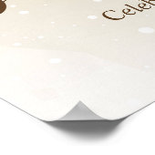 Teddybeer met groene en bruine ballonnen welkom poster (Hoek)