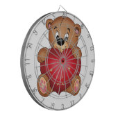 Teddybeer met hart Gezegde Hallo Dartbord (Voorkant Links)