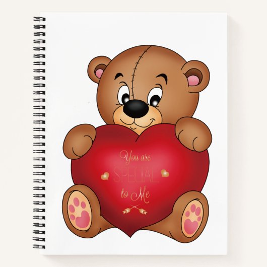 Teddybeer met hart Gezegde Hallo Notitieboek (Voorkant)