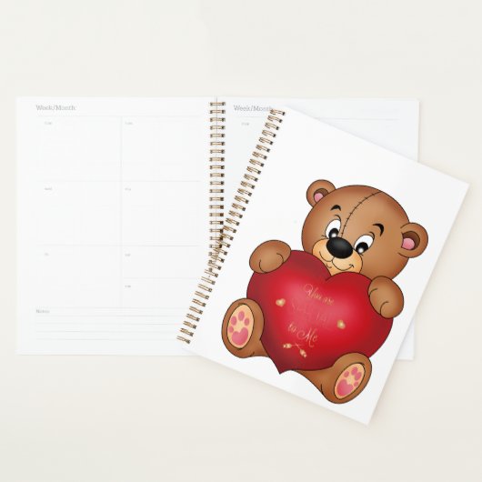 Teddybeer met hart Gezegde Hallo Planner (Display)