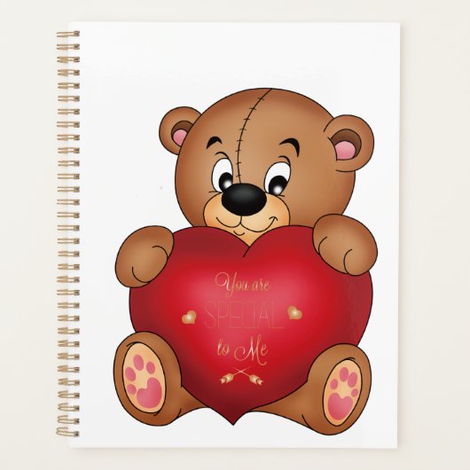 Teddybeer met hart Gezegde Hallo Planner (Voorkant)
