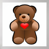 Teddybeer met Hart Kinderkamer Muur Kunst Poster (Voorkant)