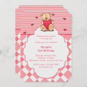 Teddybeer met hartinvocatie kaart (Voorkant / Achterkant)