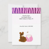 Teddybeer met honingpot babyshower uitnodiging (Achterkant)