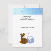 Teddybeer met honingpot babyshower uitnodiging (Achterkant)