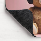 Teddybeer met hoofdtelefoon muismat (Hoek)