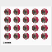teddybeer met kerstboom cadeau label stickers (Vel)
