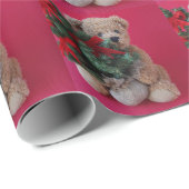 teddybeer met kerstboompapier cadeaupapier (Rol Hoek)