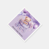 Teddybeer met lavendel koets meisje Baby shower Servet (Hoek)
