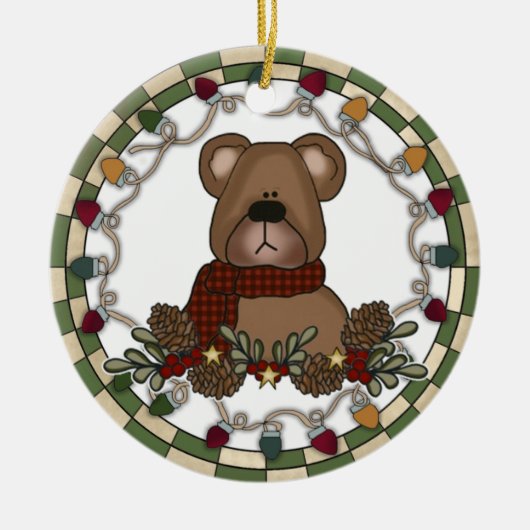 Teddybeer met licht Ornament (Voorkant)