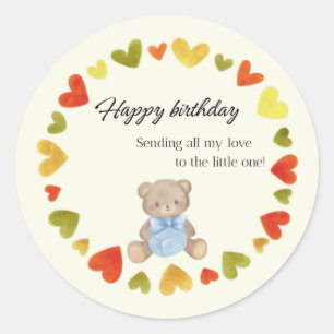 Teddybeer met liefde Verjaardag Sticker