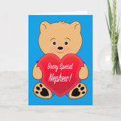 Teddybeer met neefje van hartverjaardag kaart (Voorkant)
