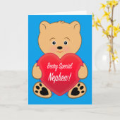 Teddybeer met neefje van hartverjaardag kaart (Gele Bloem)