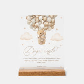Teddybeer met neutrale ballonluier Raffle Acryl Bord (Voorkant)