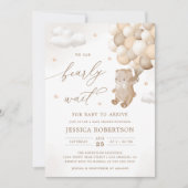 Teddybeer met neutrale ballonnen Baby shower Kaart (Voorkant)