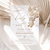 Teddybeer met neutrale ballonnen Baby shower Kaart