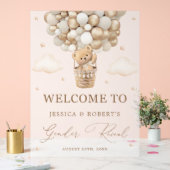 Teddybeer met neutrale ballonnen Geslacht onthulle Acryl Bord (Huwelijk)