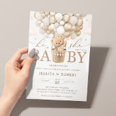 Teddybeer met neutrale ballonnen Geslacht onthulle Kaart